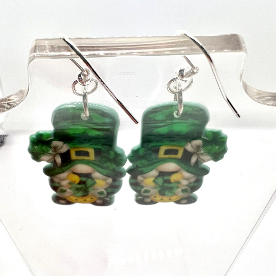 St Patricks Gnome Earrings