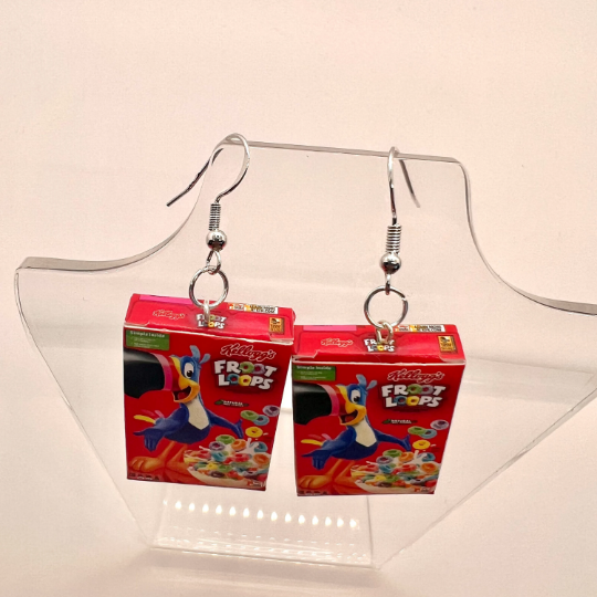 Froot Loops Cereal Box Earrings