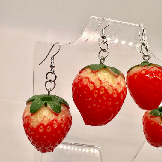 Chunky Strawberry Earrings