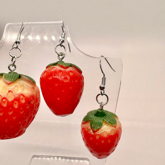 Chunky Strawberry Earrings