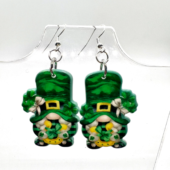 St Patricks Gnome Earrings