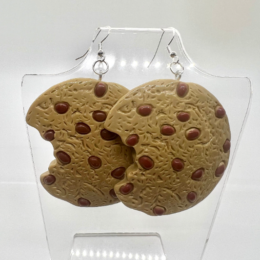 Large Chocolate Chip Cookie Earrings