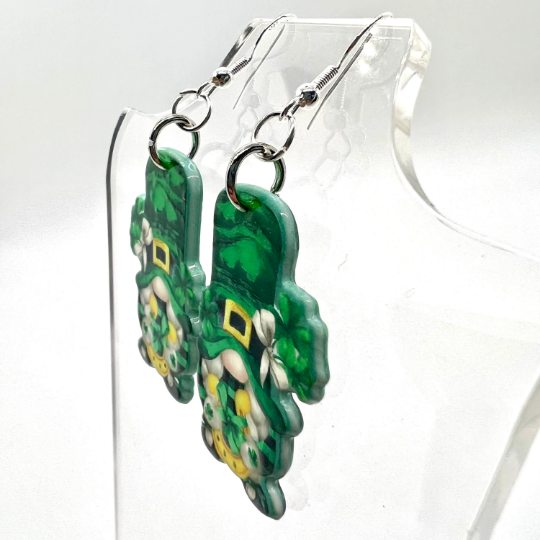 St Patricks Gnome Earrings