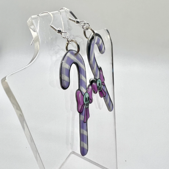 Skull Candy Cane Earrings