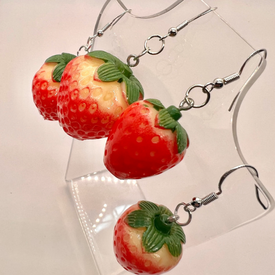 Chunky Strawberry Earrings