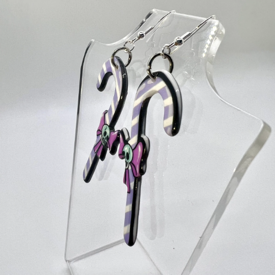 Skull Candy Cane Earrings