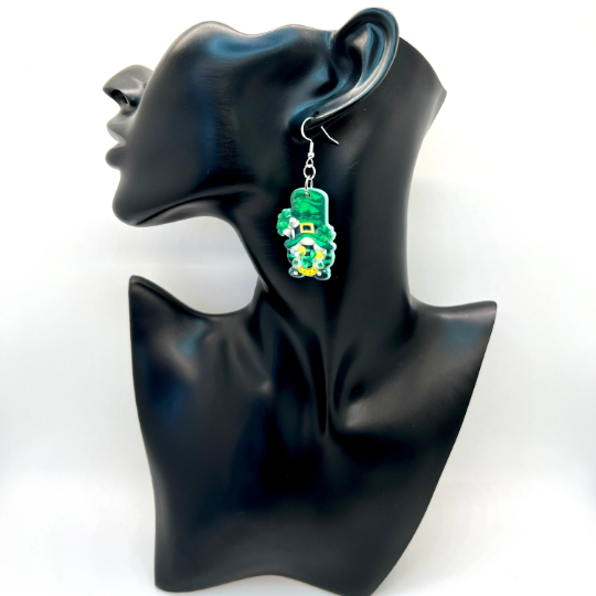 St Patricks Gnome Earrings