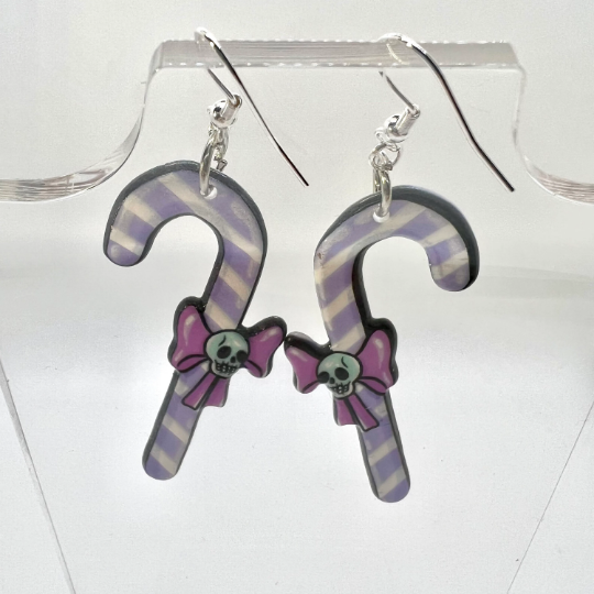 Skull Candy Cane Earrings