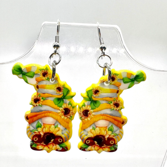 Sun Flower Gnome Earrings