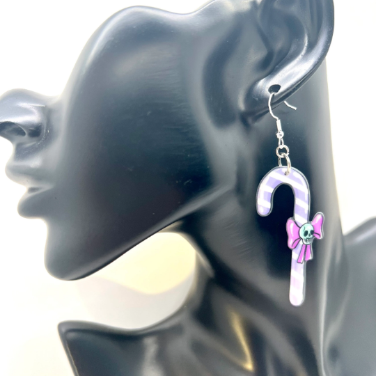 Skull Candy Cane Earrings