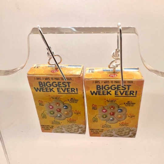 Honey Combs Cereal Box Earrings