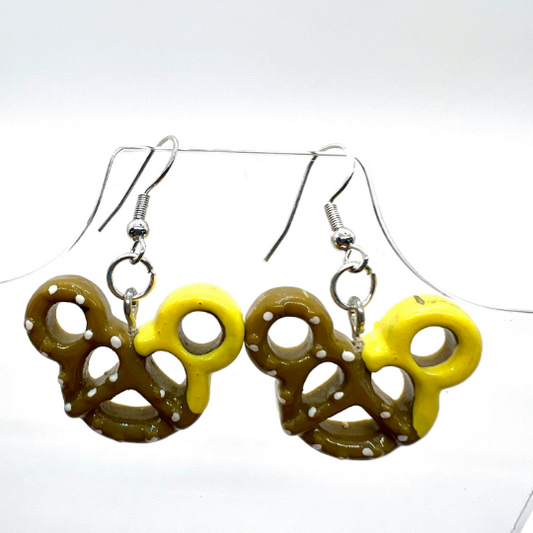Mickey Cheese Pretzel Earrings