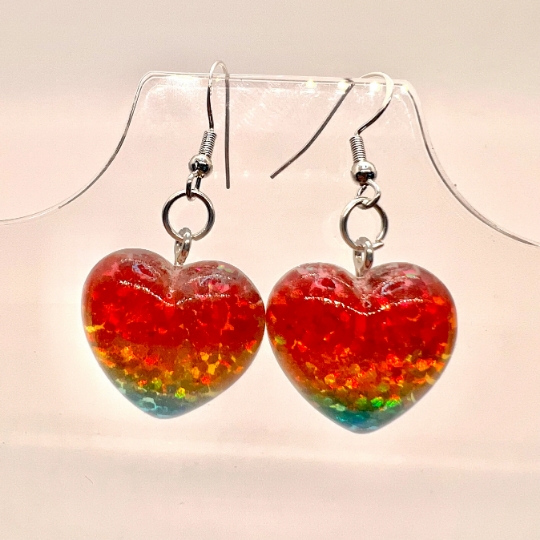 Rainbow Heart Earrings