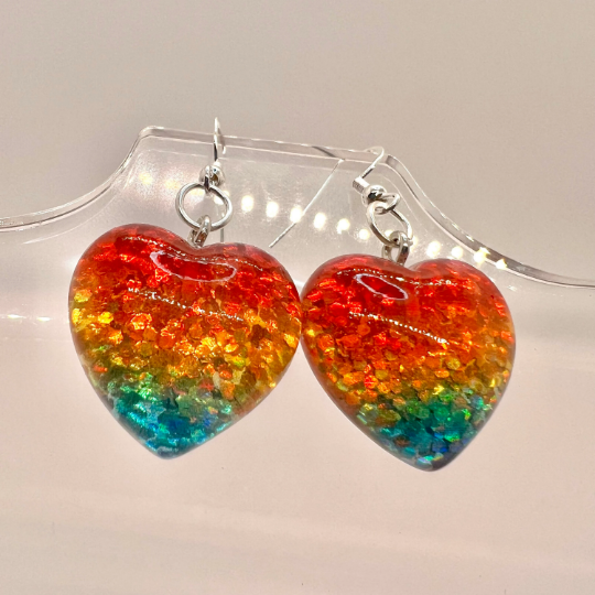 Rainbow Heart Earrings