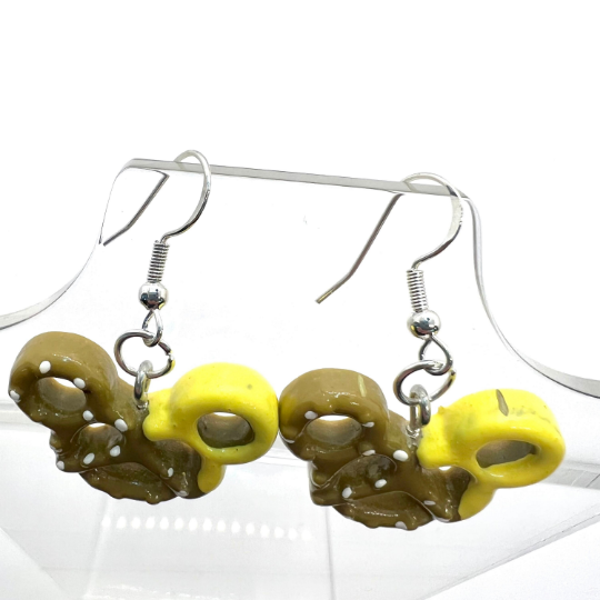 Mickey Cheese Pretzel Earrings