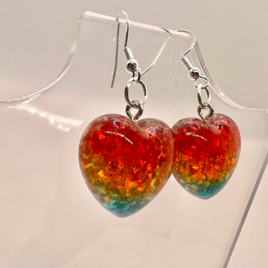 Rainbow Heart Earrings