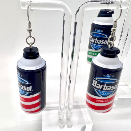 Barbasol Shaving Cream Earrings