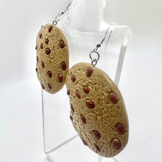 Large Chocolate Chip Cookie Earrings