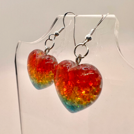 Rainbow Heart Earrings