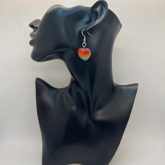 Rainbow Heart Earrings