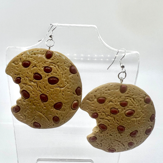 Large Chocolate Chip Cookie Earrings