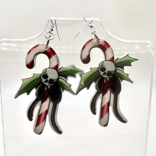 Skull Candy Cane Earrings
