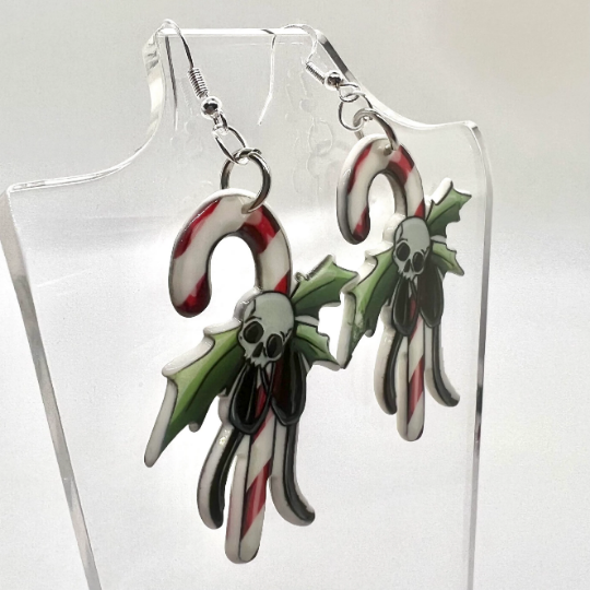 Skull Candy Cane Earrings