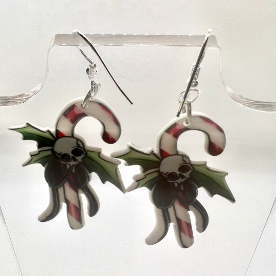 Skull Candy Cane Earrings