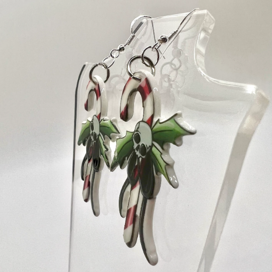 Skull Candy Cane Earrings