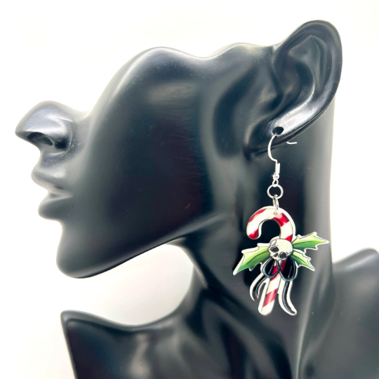 Skull Candy Cane Earrings