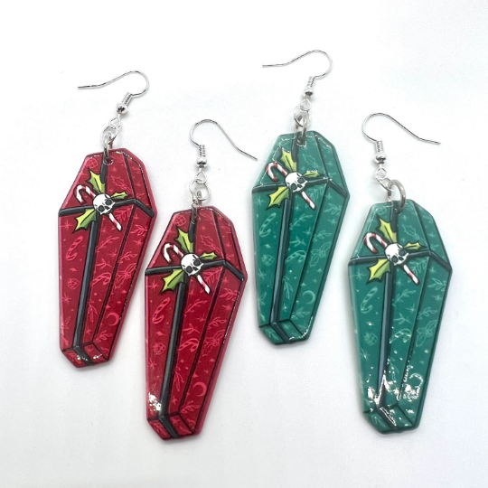 Christmas Skull Earrings