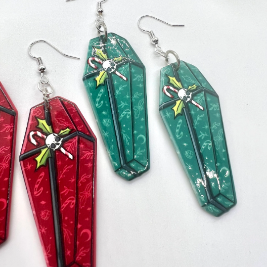 Christmas Skull Earrings
