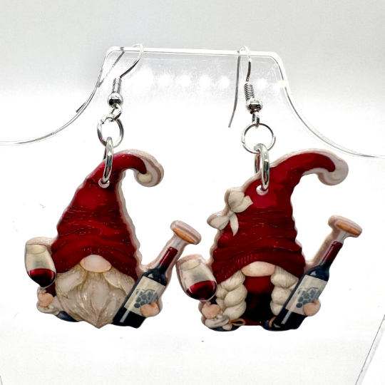 Wine Gnome Earrings
