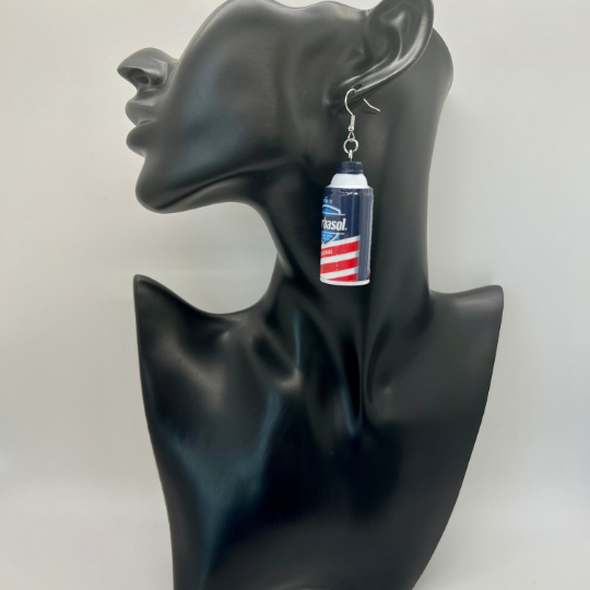 Barbasol Shaving Cream Earrings