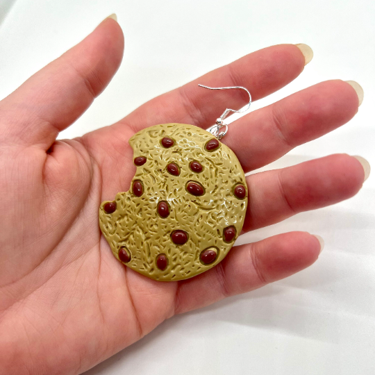 Large Chocolate Chip Cookie Earrings