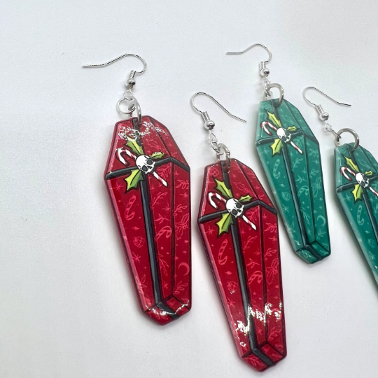 Christmas Skull Earrings