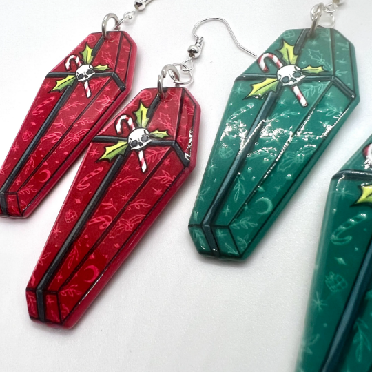 Christmas Skull Earrings