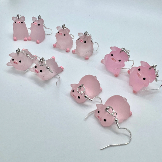 Pink Pig Earrings
