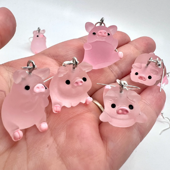 Pink Pig Earrings