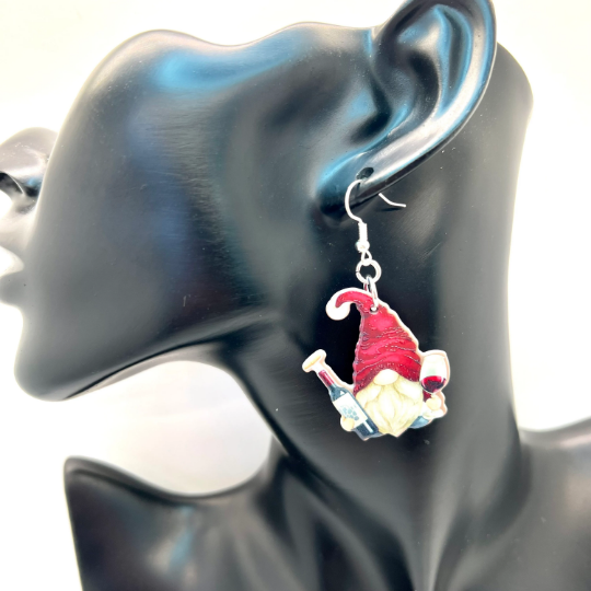 Wine Gnome Earrings