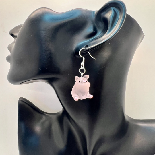 Pink Pig Earrings