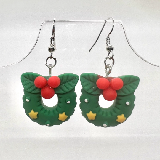 Christmas Wreath Earrings