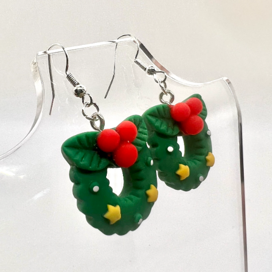 Christmas Wreath Earrings
