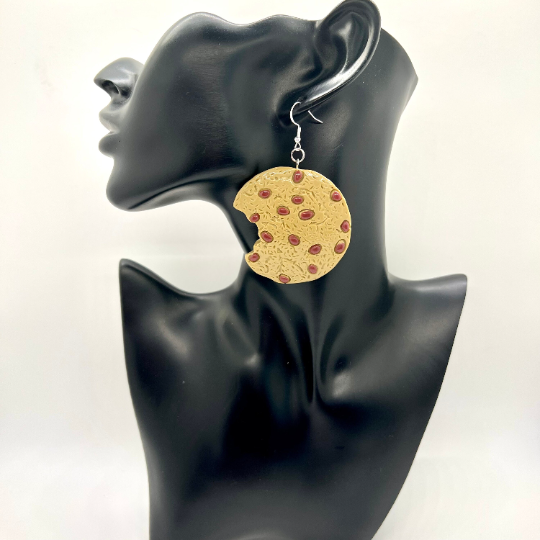 Large Chocolate Chip Cookie Earrings