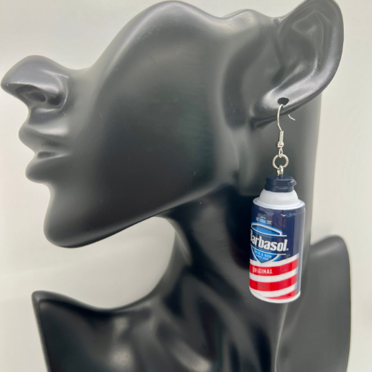 Barbasol Shaving Cream Earrings