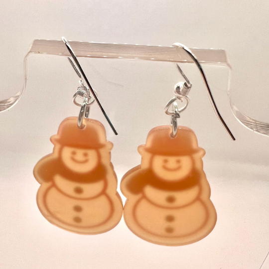 Snow Man Gingerbread Earrings