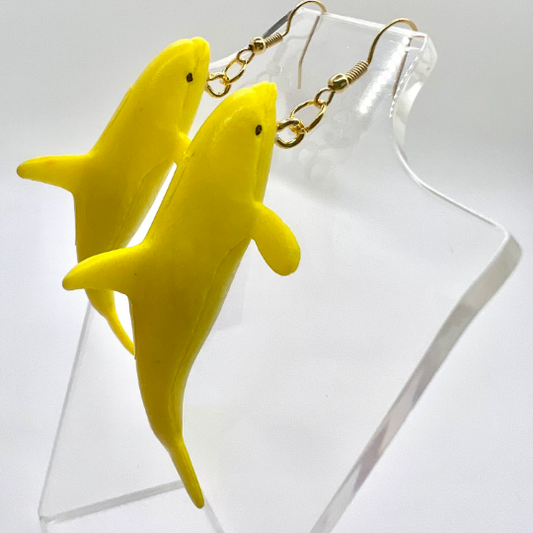 Yellow Dolphin Earrings