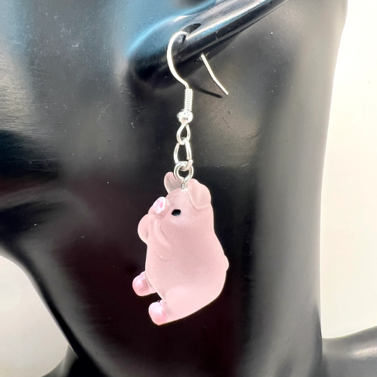 Pink Pig Earrings