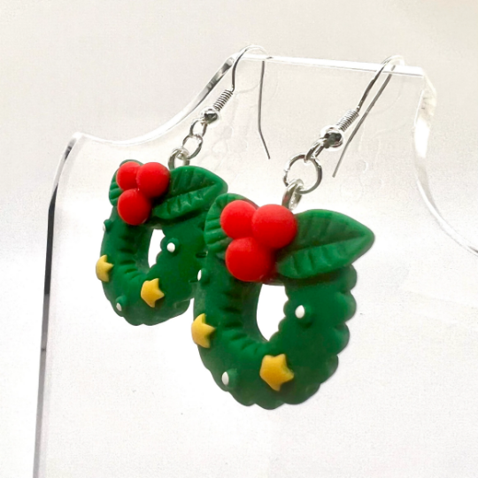 Christmas Wreath Earrings