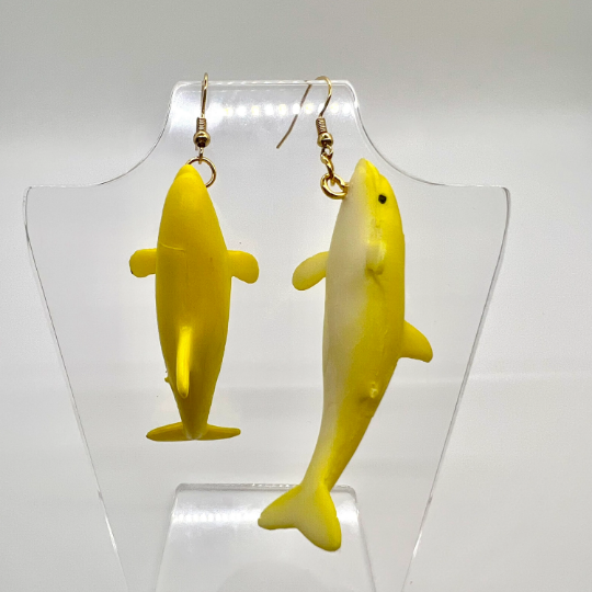 Yellow Dolphin Earrings